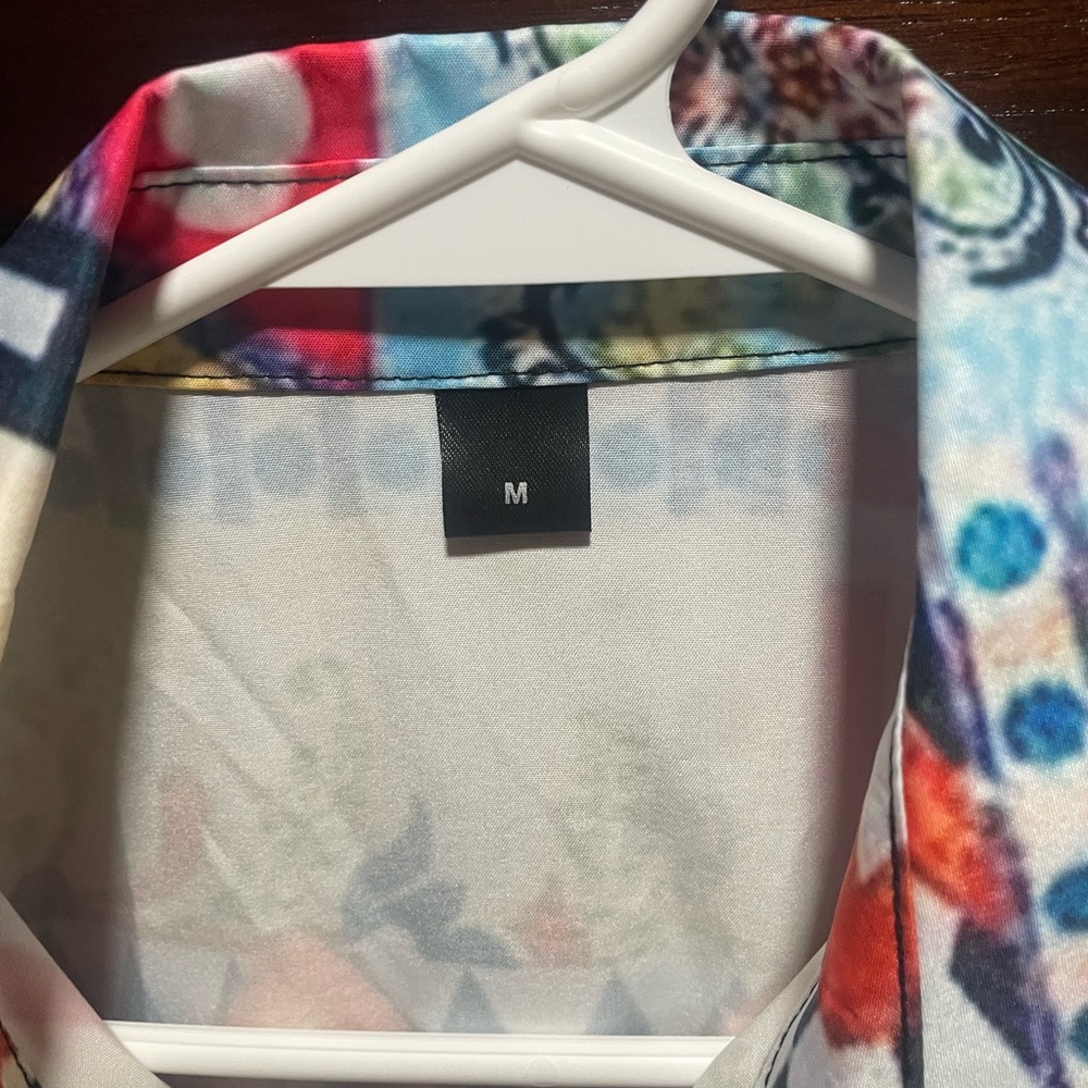 Multicolor Geometric Pattern Men's Shirt - Picture 3 of 3